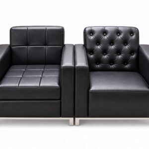 Classic Tufted Black Sofa Set