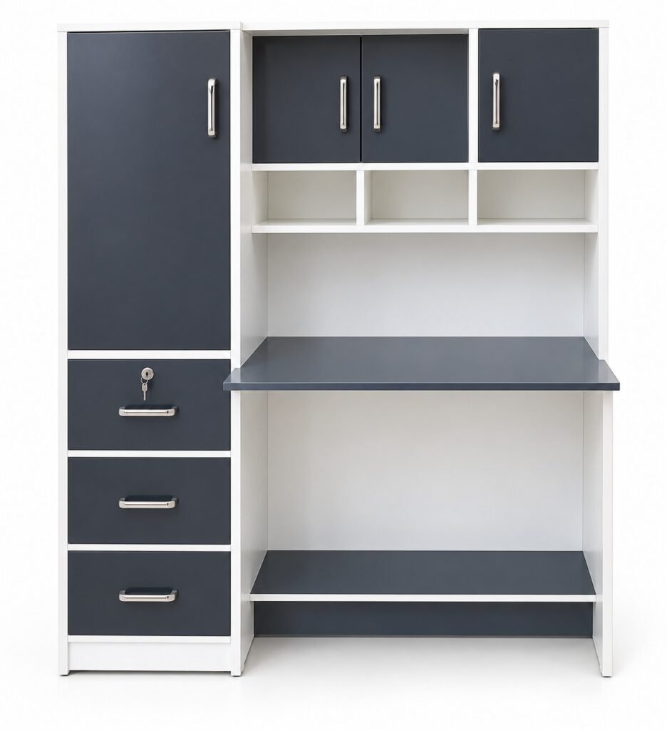 Compact Black & White Study Desk