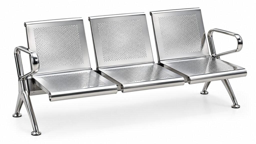 3-Seater Stainless Steel Waiting Chair